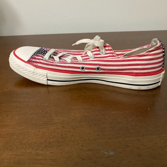 Converse Women Size 8 American Flag Patriotic Sneakers Low Top Comfortable - Picture 6 of 8